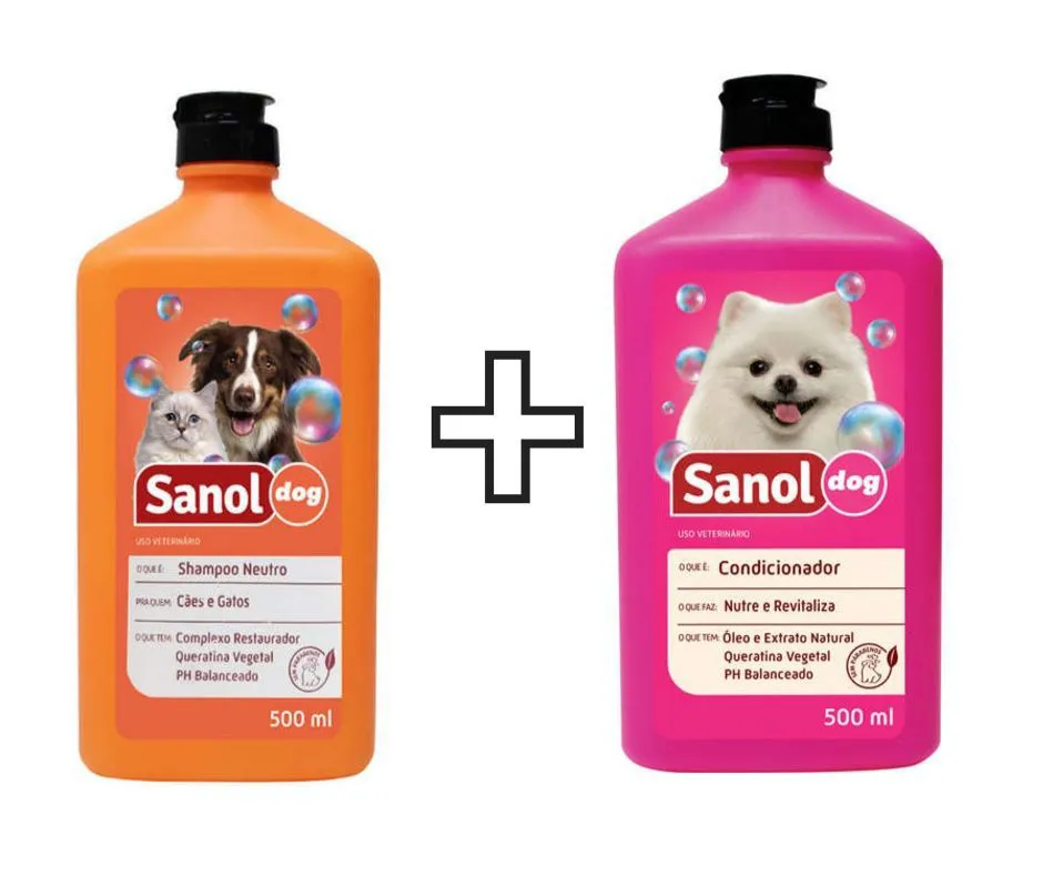 Shampoo e condicionador para cachorros 400ml